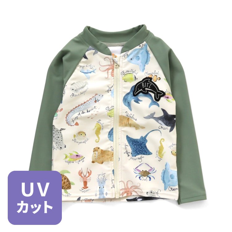 海の生き物図鑑柄ラッシュガード Uvカット Bit Z ビッツ F O Kids Mart エフオーキッズマート 公式通販