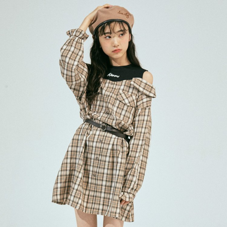 ベルト付きチェックワンピ Algy アルジー Algy アルジー 公式通販