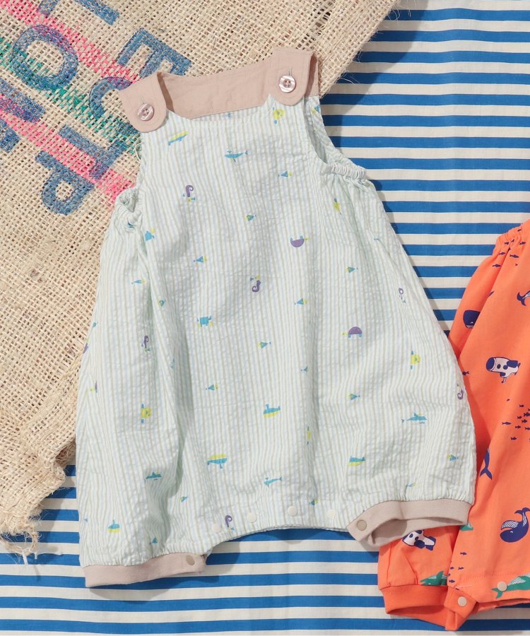 NEW限定品】 Baby Gap ロンパース カラー オールグリーンチェック柄 70センチ