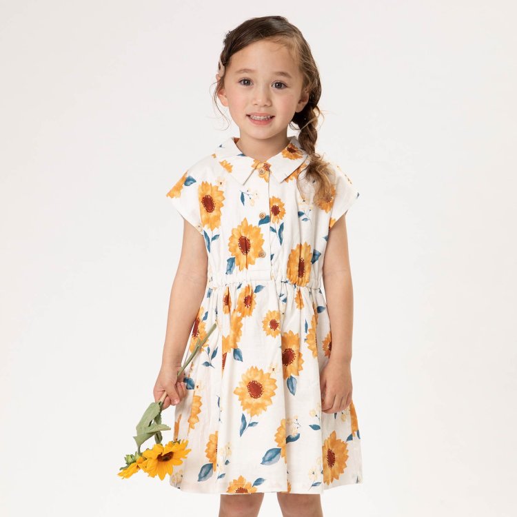 ひまわり柄半袖シャツワンピース Seraph セラフ F O Kids Mart エフオーキッズマート 公式通販