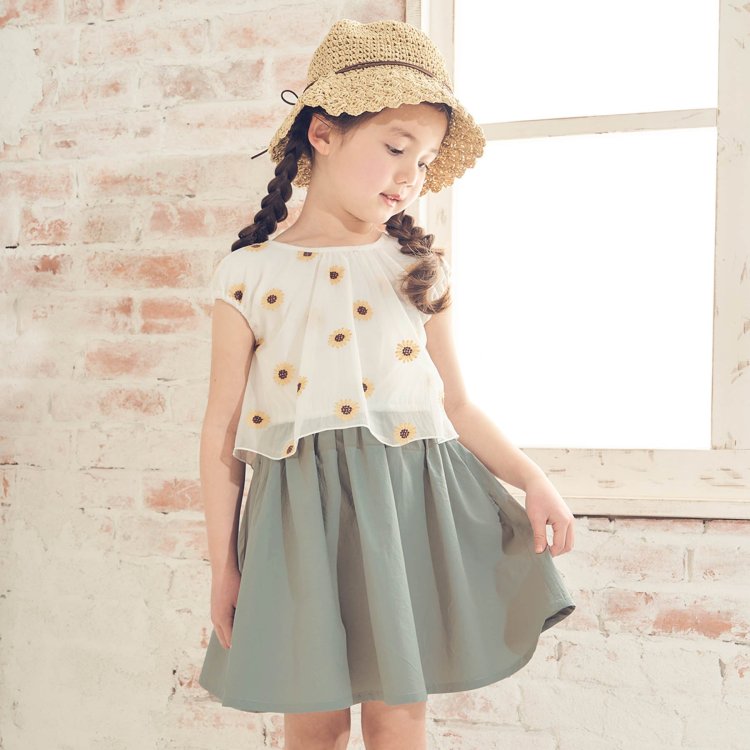 ひまわり刺繍ワンピース Apres Les Cours アプレレクール Apres Les Cours アプレレクール 公式通販