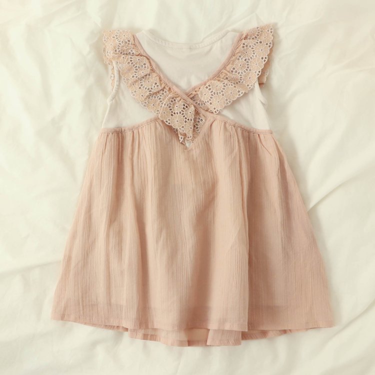 肩スカラップレースドッキングワンピ Apres Les Cours アプレレクール Apres Les Cours アプレレクール 公式通販