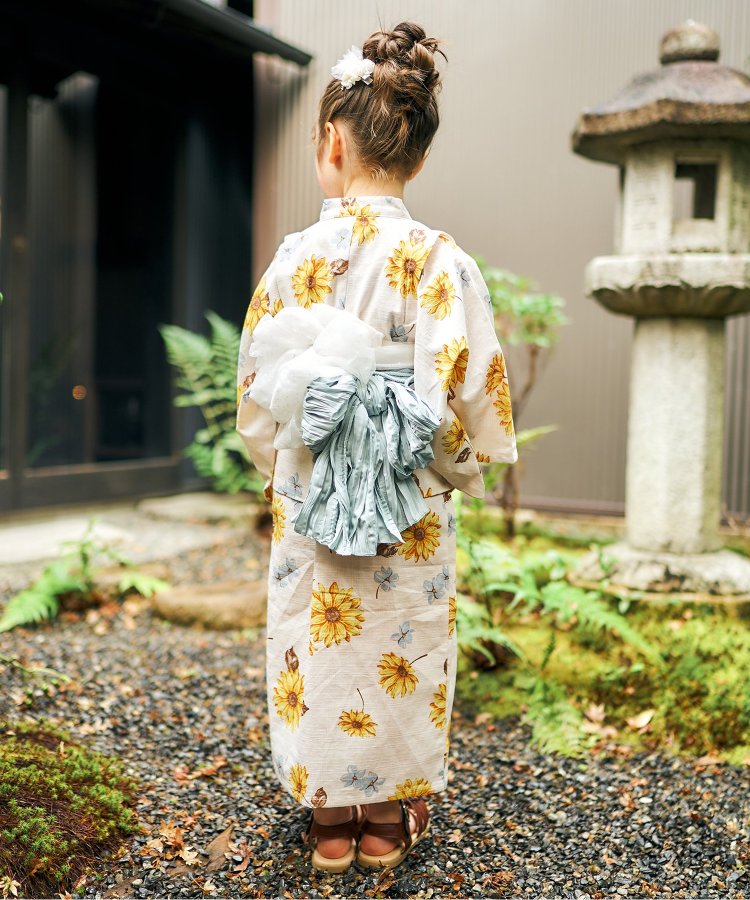 新品】アプレレクール はんなり浴衣 ひまわり 100cm-