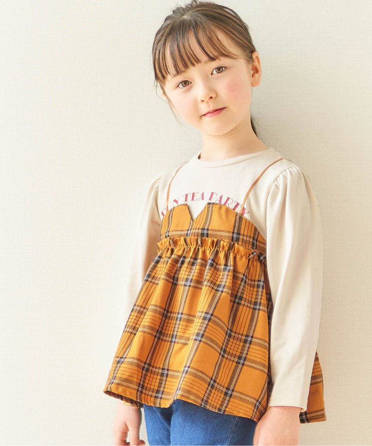 チェックキャミドッキングロゴTシャツ - apres les cours