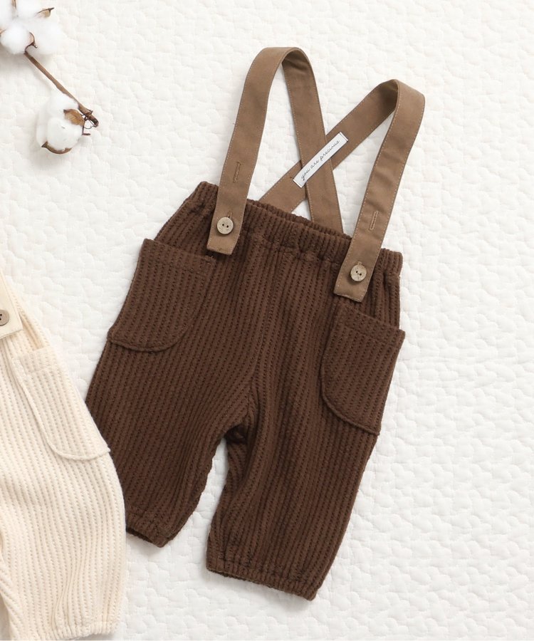 サスペンダー付きワッフルパンツ - apres les cours (アプレレクール  