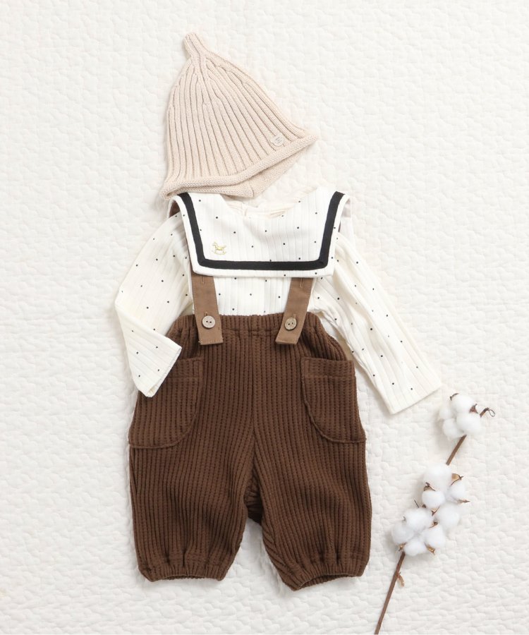 サスペンダー付きワッフルパンツ - apres les cours (アプレレクール  