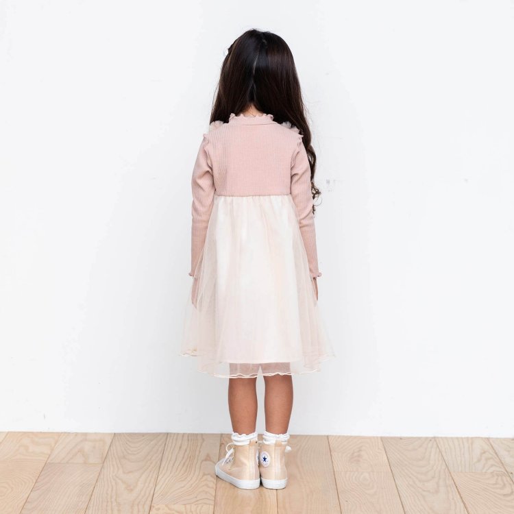 Web限定 肩モチーフチュールドッキングワンピース Apres Les Cours アプレレクール Apres Les Cours アプレレクール 公式通販