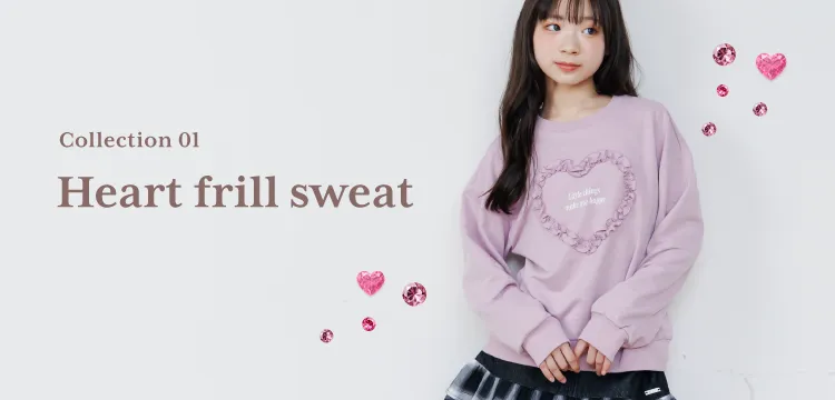 Puchily Heart frill sweat
