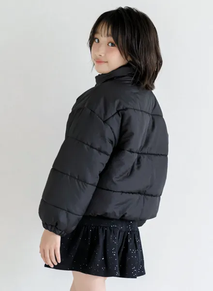 【保温】りぼん中綿アウター ブラック