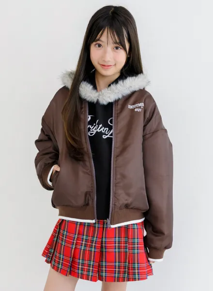 リバーシブルブルゾン　ブラウン