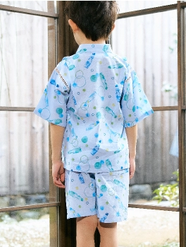 ラムネ柄・男の子用甚平