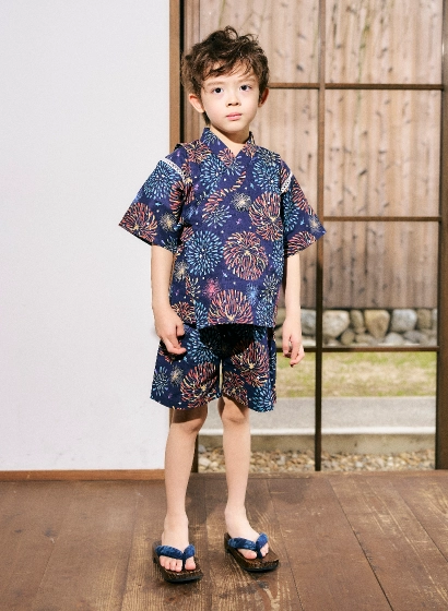 花火柄・男の子用甚平