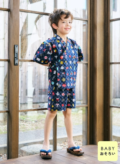 お祭り柄・男の子用甚平