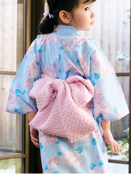 サックスのあじさい柄・子供用浴衣