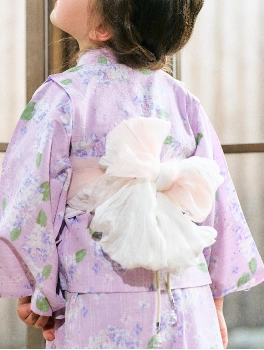 ラベンダーのあじさい柄・子供用浴衣