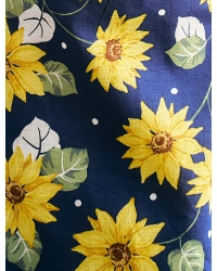 ネイビーのひまわり柄