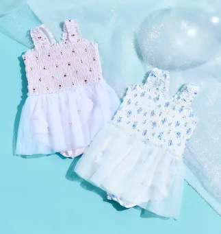 さくらんぼ・花柄チュールワンピース水着