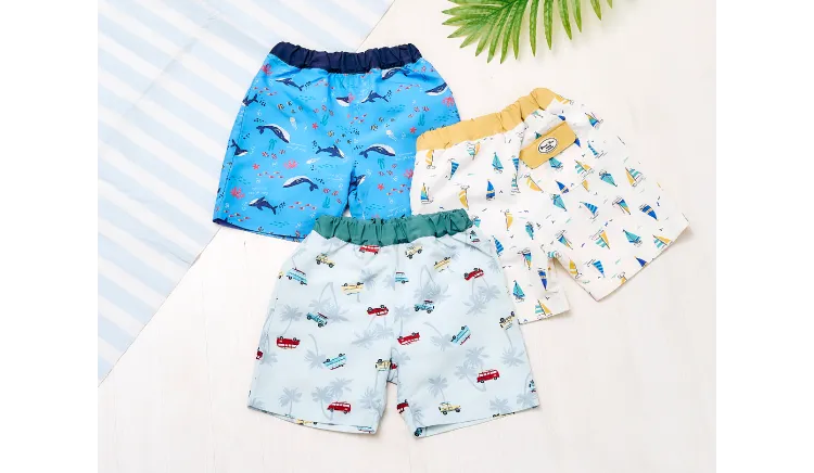 サファリカー・海モチーフ・ヨット柄トランクス水着