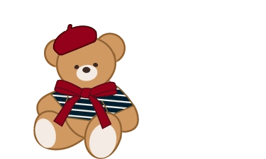 ベレー帽を被ったtiny bearのイラスト
