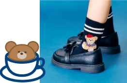 tiny bear 3柄アソートソックスを着用した女の子のアップの画像