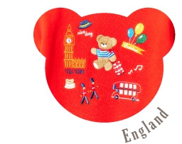 tiny bear 3柄CITYモチーフトレーナーの赤色、イギリス柄の画像