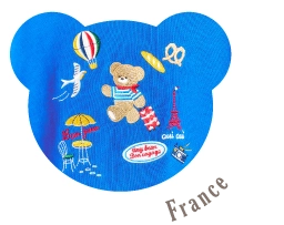 tiny bear 3柄CITYモチーフトレーナーの青色、フランス柄の画像