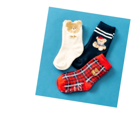 tiny bear 3柄アソートソックスの商品置き画像