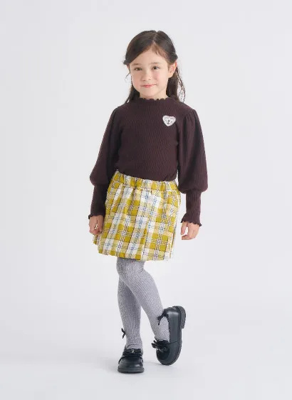 あったかパフスリーブリブトップス