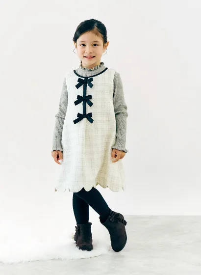 フリルリブニット