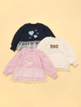 裏シャギーペプラムモチーフトレーナー