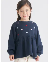 シャギーペプラム刺繍トレーナー