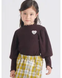 あったかパフスリーブリブトップス