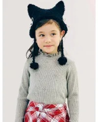 フリルリブニット