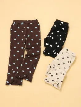 ハート・花柄裾フリルきゅんパンツ