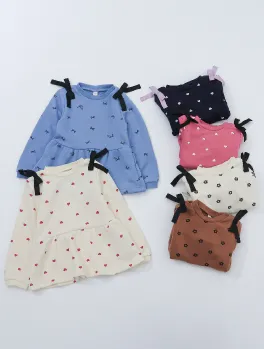 肩リボンペプラムトレーナー