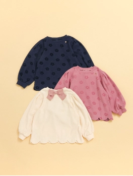 フラワージャガードスカラップTシャツ