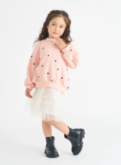 アソート総柄刺繍レイヤードトレーナー