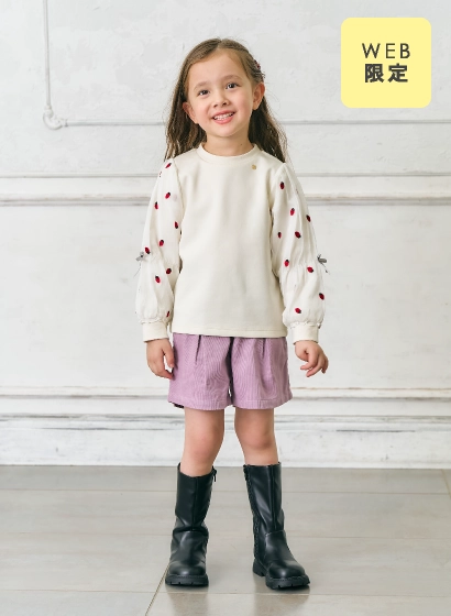 3柄シアースリーブトップス