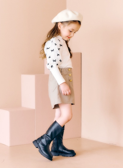 リボンシアースリーブトップス