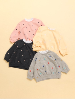 アソート総柄刺繍レイヤードトレーナー