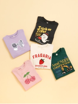 5柄モチーフスウェットライクTシャツ