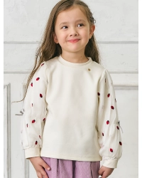 3柄シアースリーブトップス