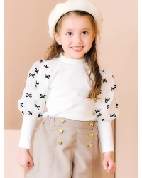 リボンシアースリーブトップス