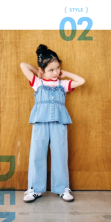 デニム 2026 apres les cours カジュアルコレクション 女の子 ベビー 夏のトレンド