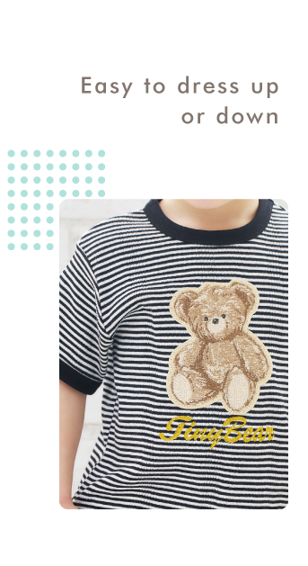 apres les cours tiny bear カジュアル×マリン tiny bear 刺繍Tシャツ