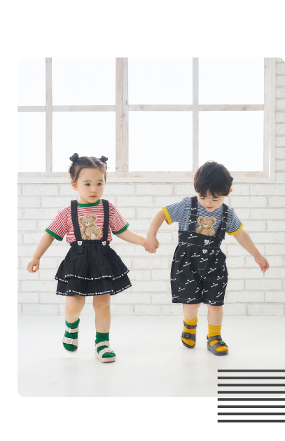 apres les cours tiny bear カジュアル×マリン tiny bear 刺繍Tシャツ