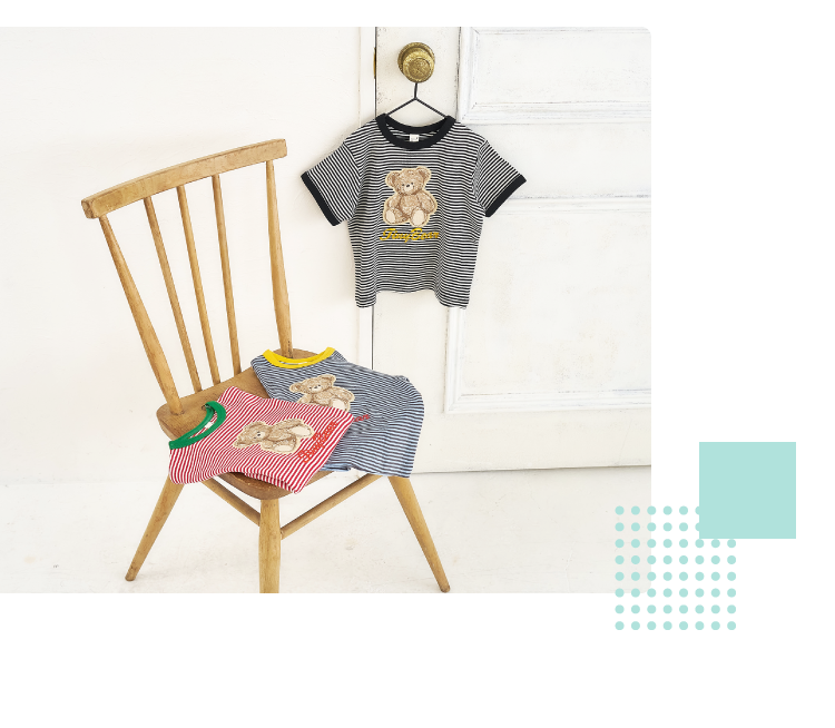 apres les cours tiny bear カジュアル×マリン tiny bear 刺繍Tシャツ