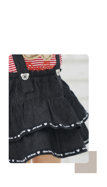 apres les cours tiny bear カジュアル×マリン tiny bear サスペンダー付きティアードスカート tiny bear サスペンダー付きパンツ