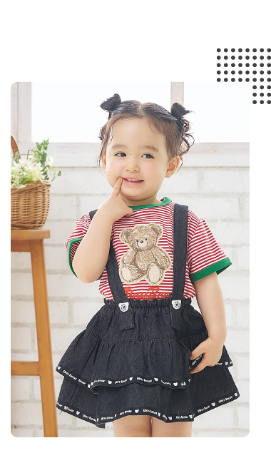 apres les cours tiny bear カジュアル×マリン tiny bear サスペンダー付きティアードスカート tiny bear サスペンダー付きパンツ