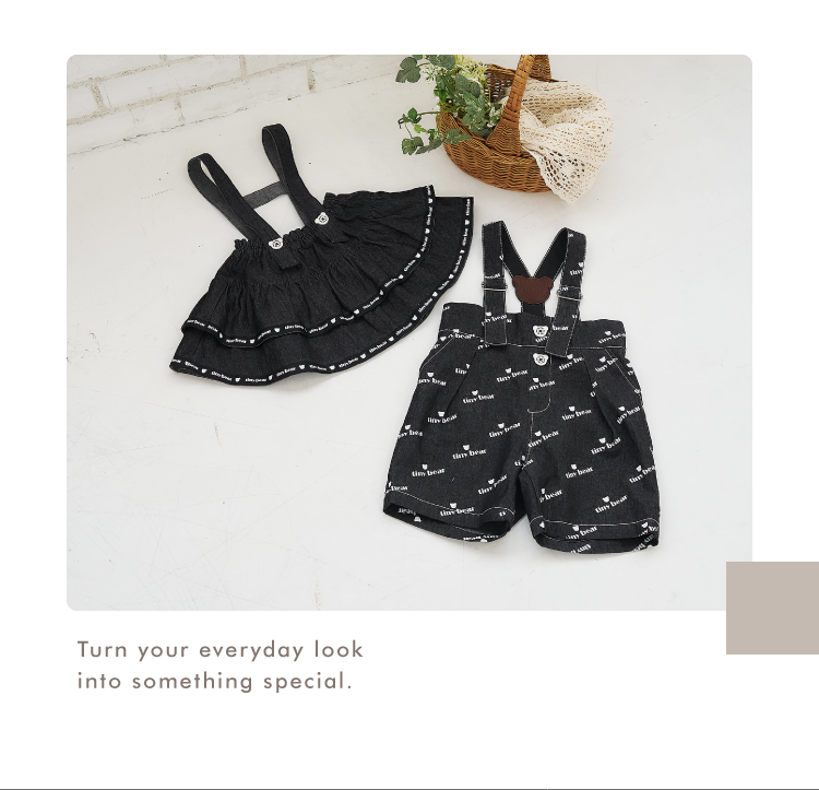 apres les cours tiny bear カジュアル×マリン tiny bear サスペンダー付きティアードスカート tiny bear サスペンダー付きパンツ